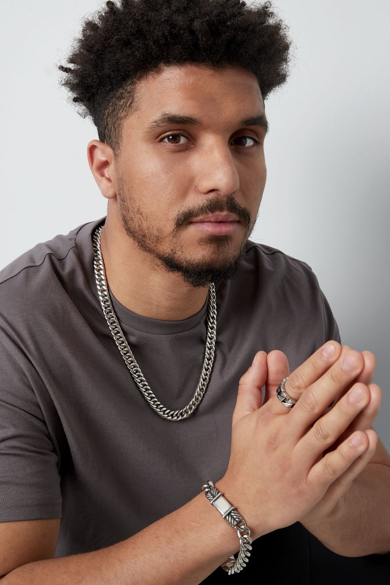 Men's chain necklace - Silver Color color