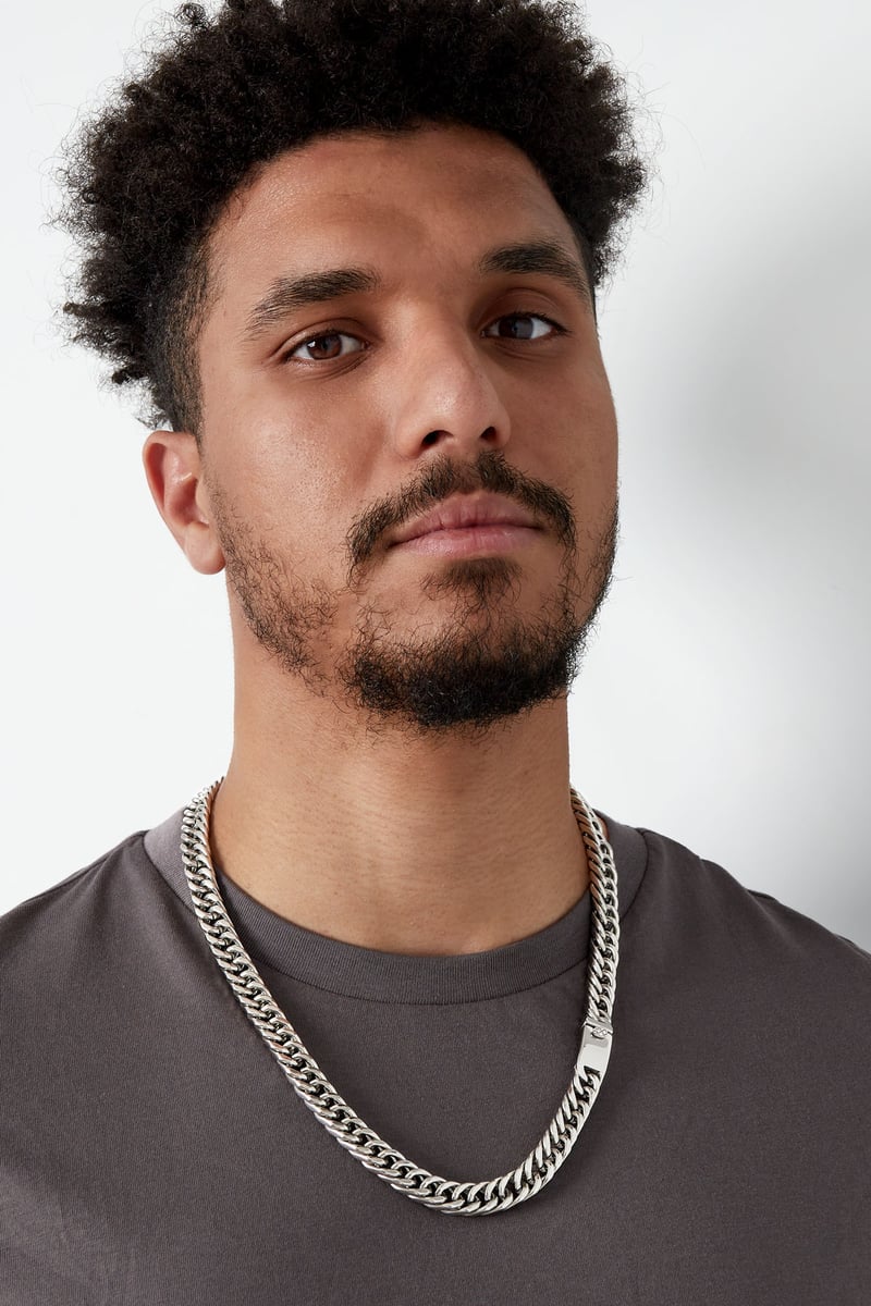 Men's chain necklace - Silver Color color