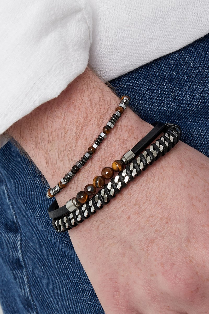 Men's bracelet serenity - black blue