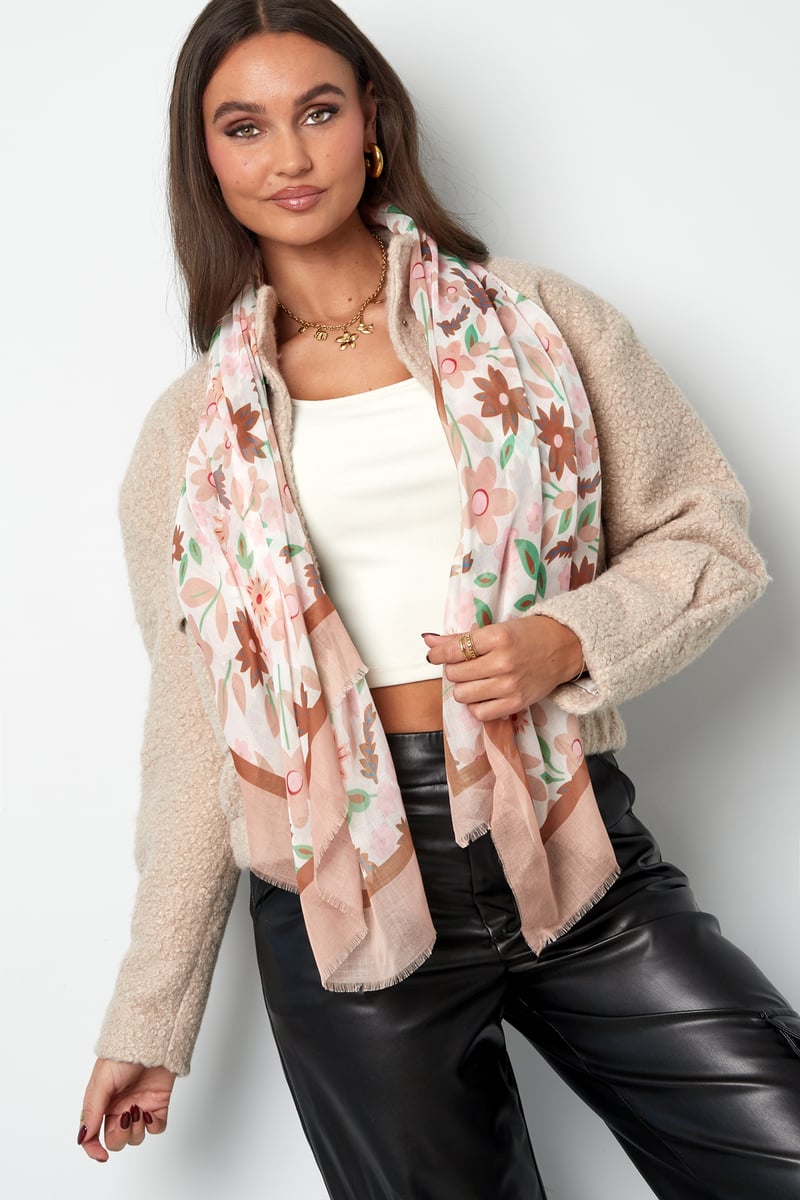 Scarf vivid floral - Blue