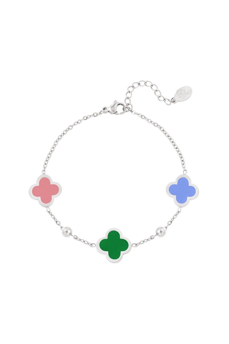 Bracelet three clovers Green Stainless Steel