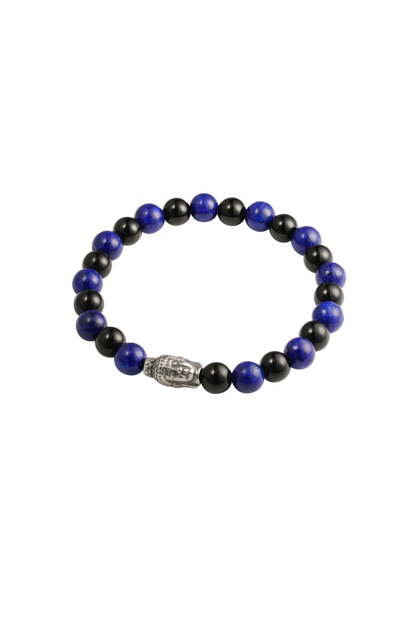 Men's bracelet beaded buddha details - gray