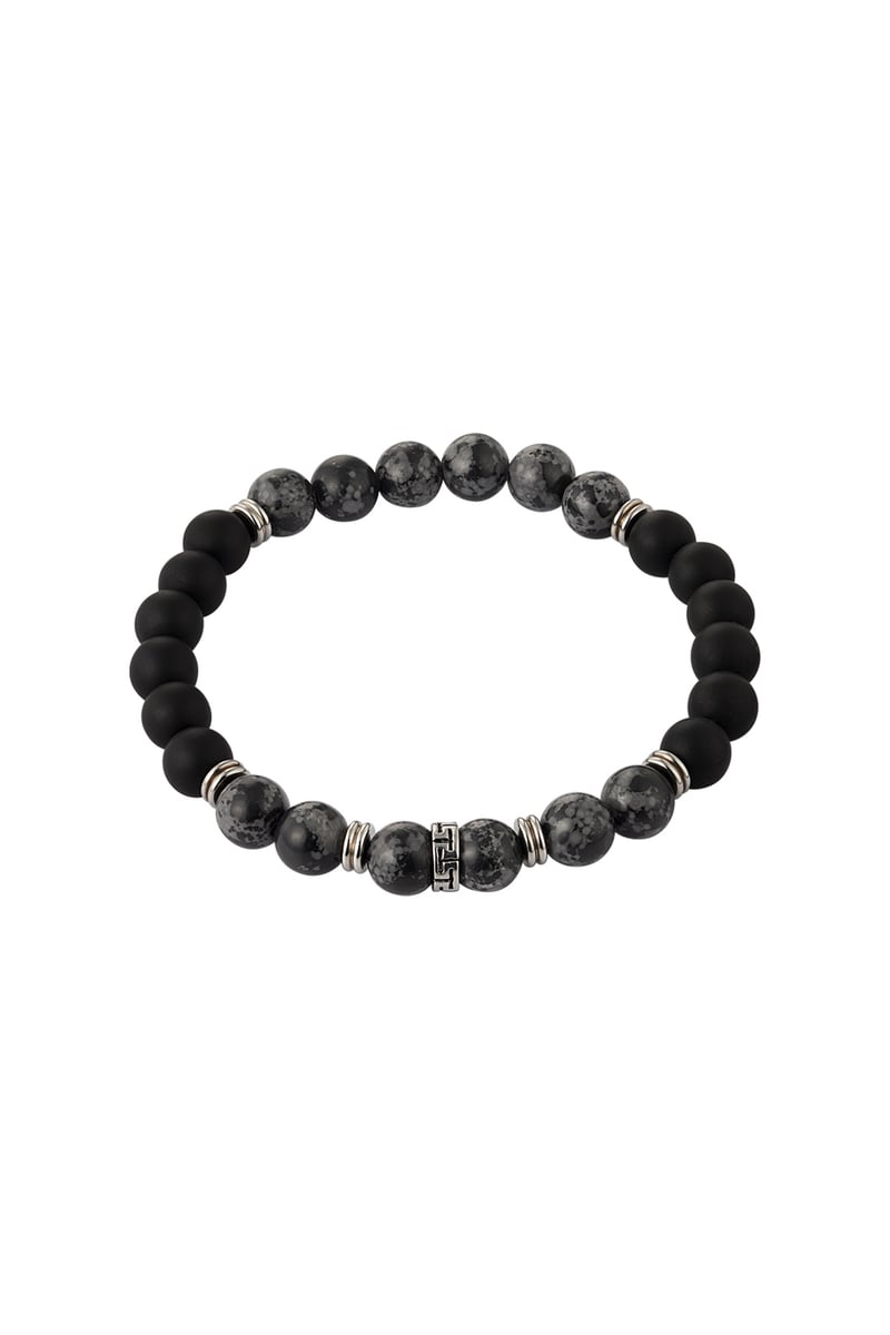 Men's bracelet with different beads - brown/black