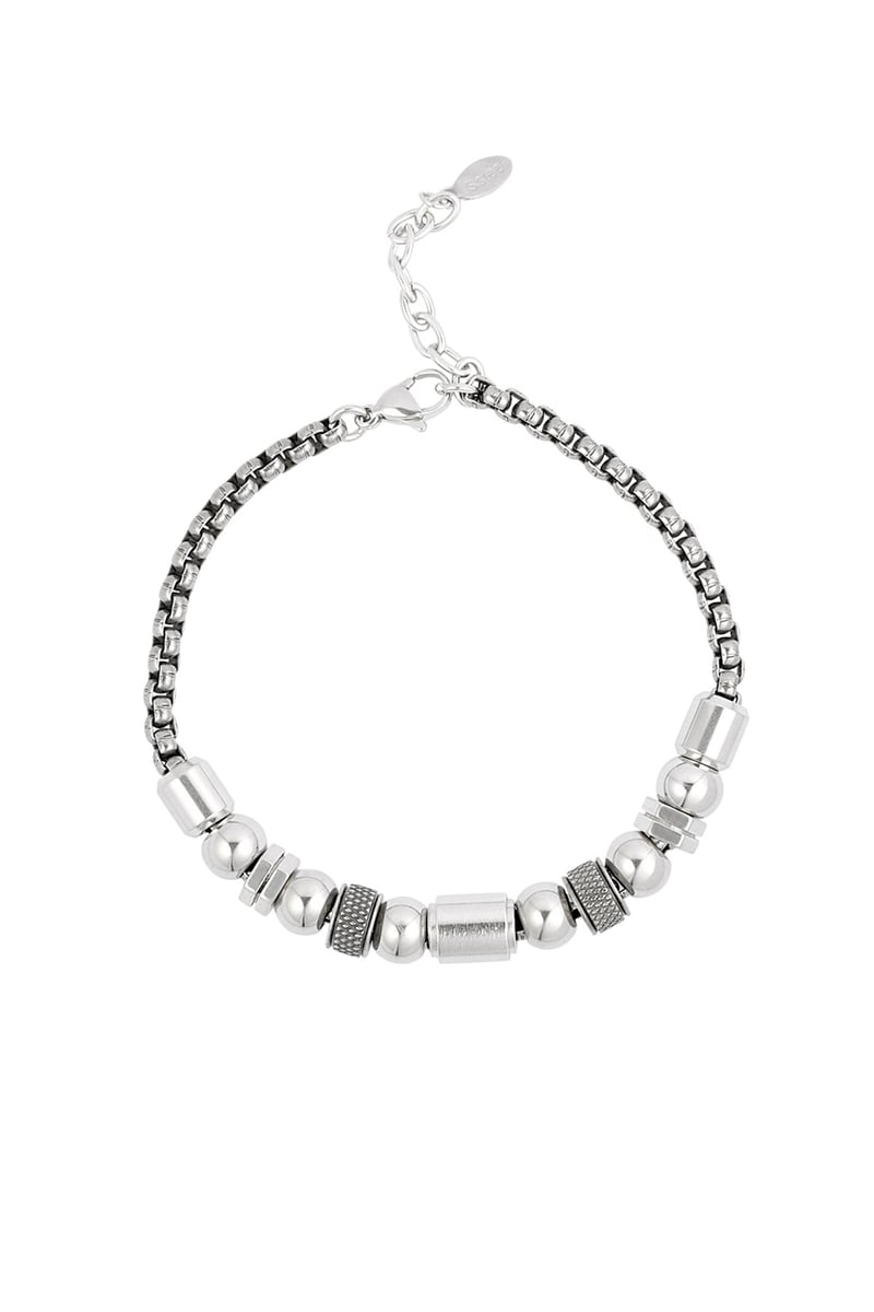 Men's bracelet omega wrap - Silver Color color
