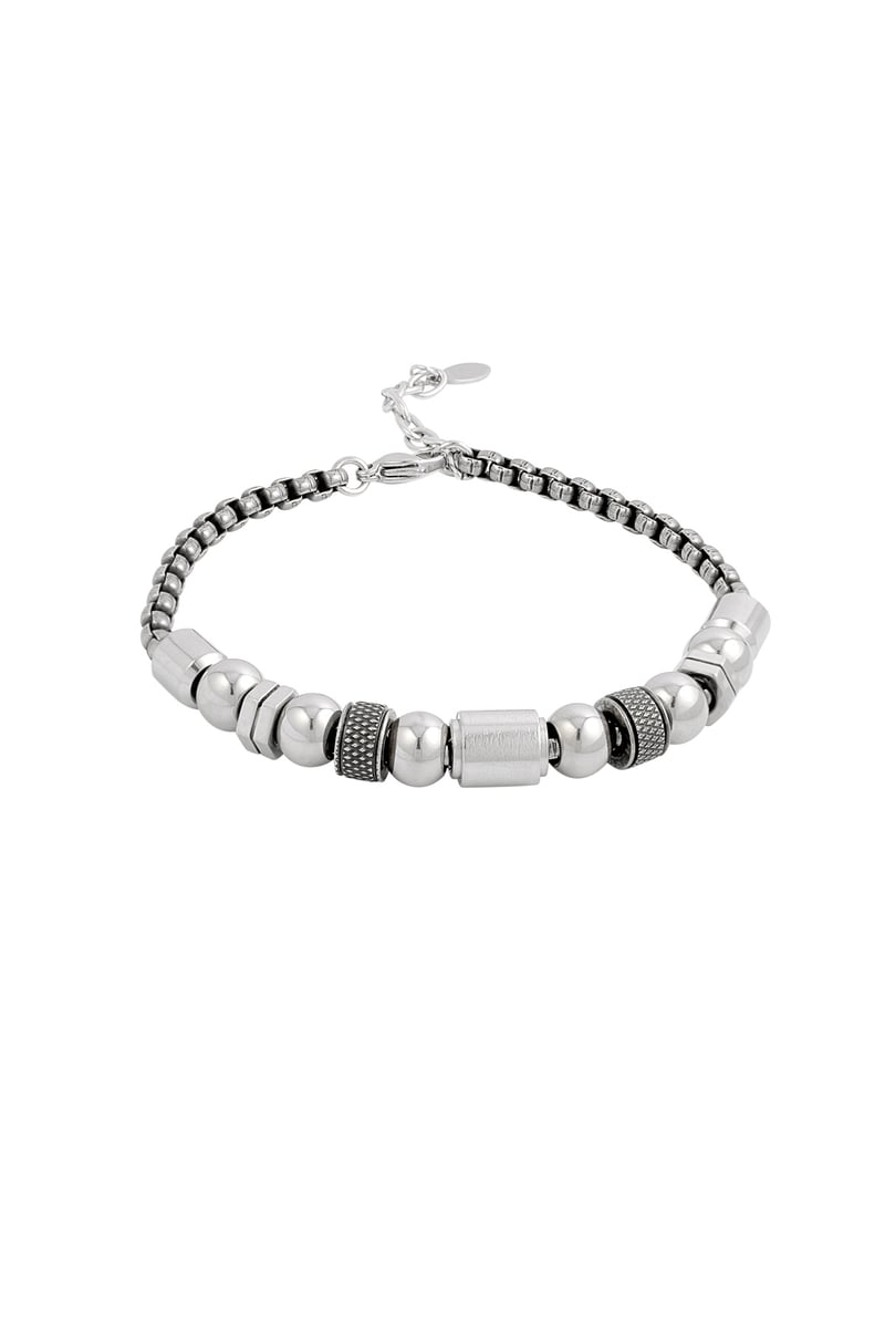 Men's bracelet omega wrap - Silver Color color