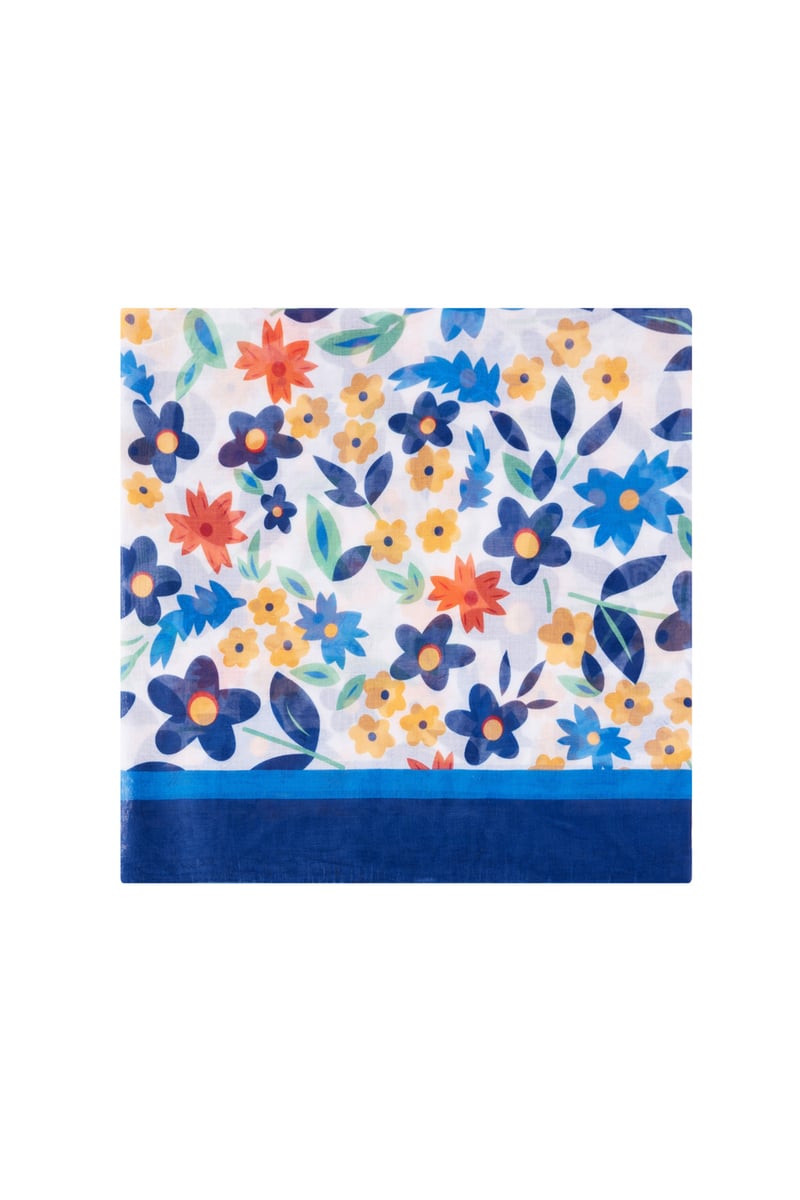 Scarf vivid floral - Blue
