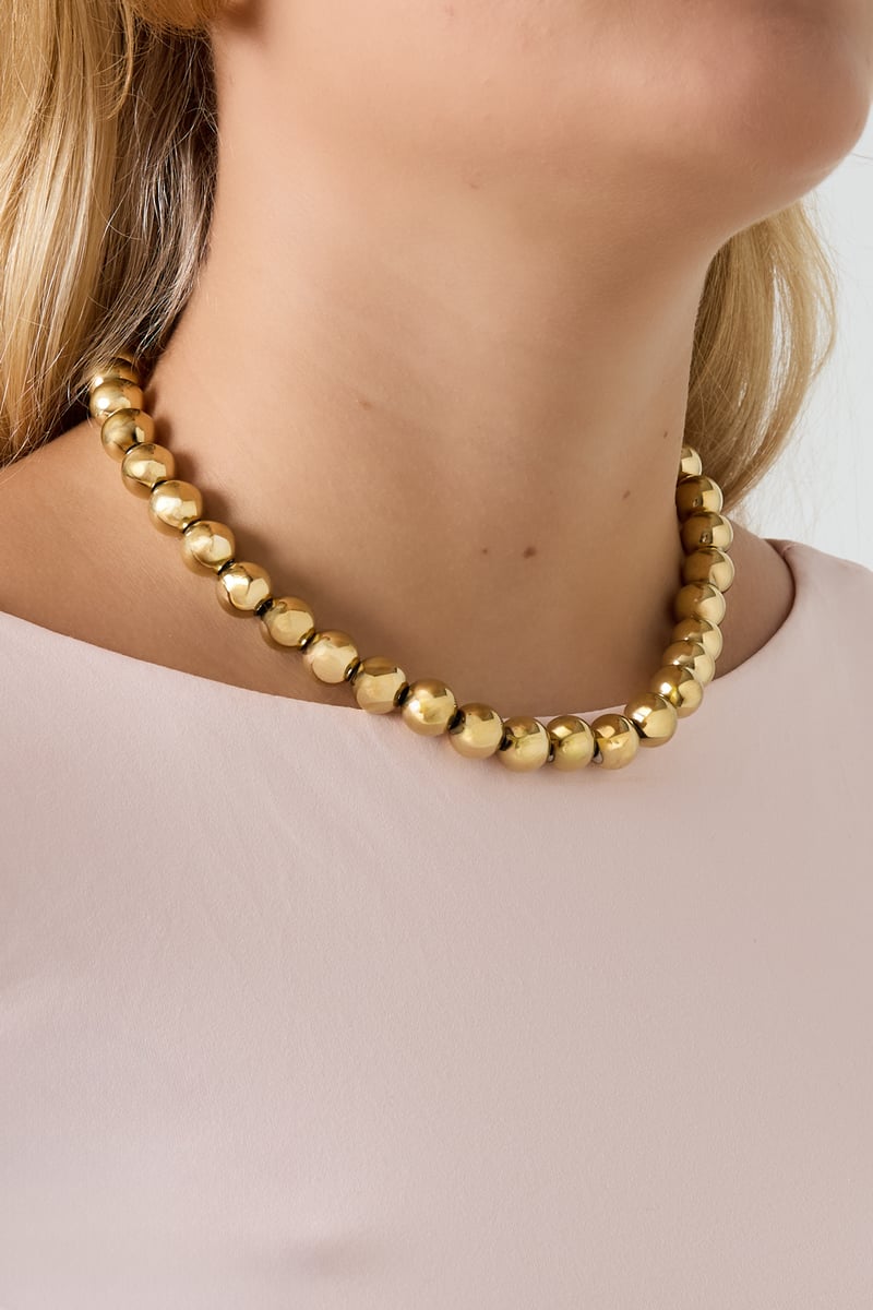 Hollow bead necklace-12mm